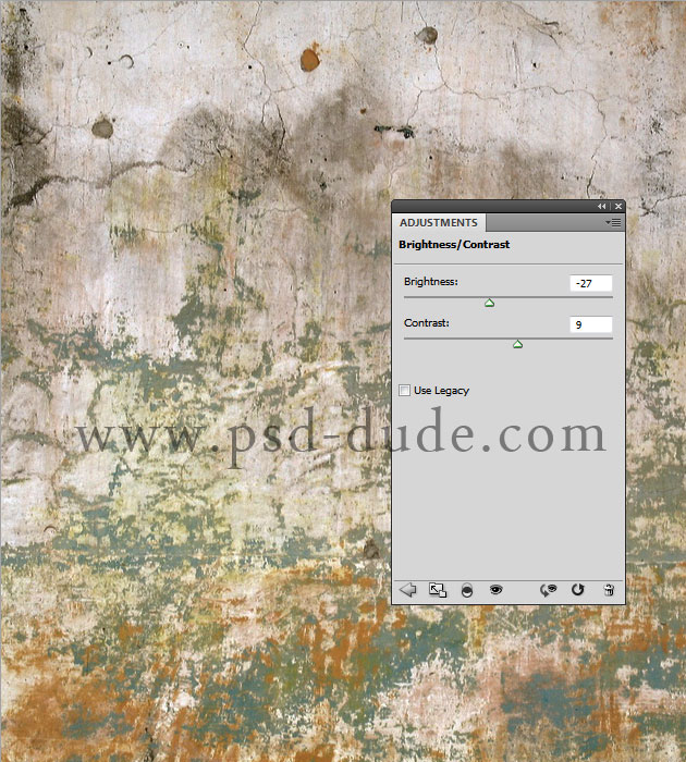 Adjust Grunge Wall Contrast And Brightness