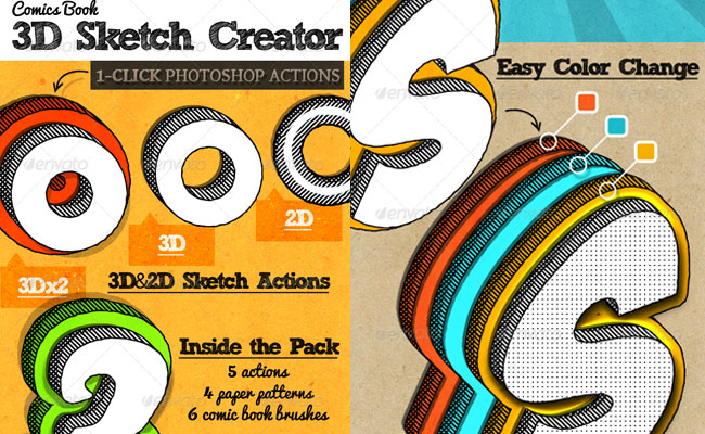 3d photoshop actions free download