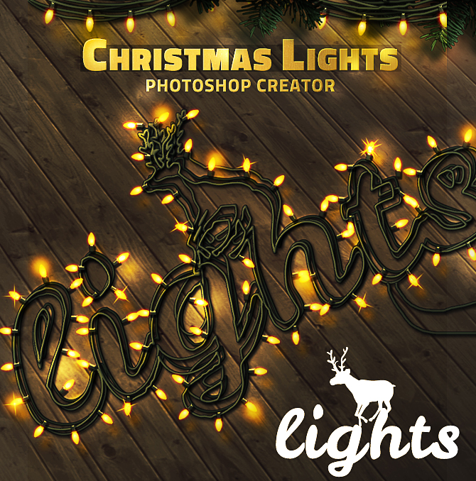 christmas lights photoshop action download