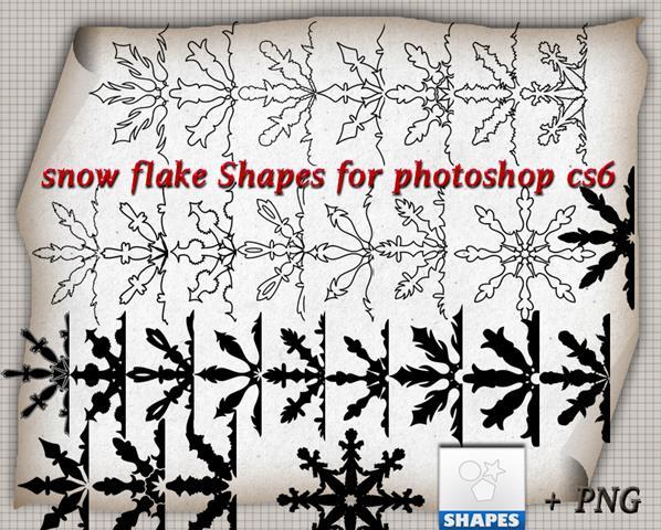 Snowflake Shapes Photoshop CSH File