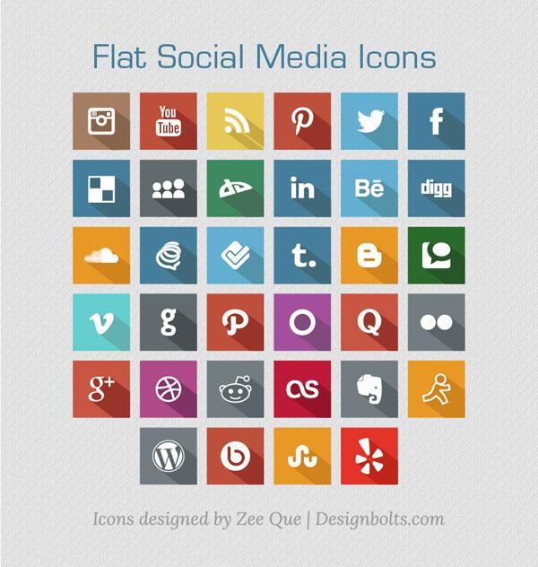 20+ Sets Of Free Social Media Icons (PNG, AI, EPS, PSD) | PSDDude