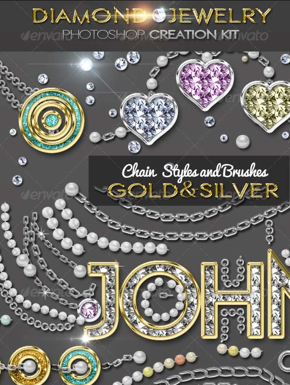 diamond gold silver and pearls photoshop action free download