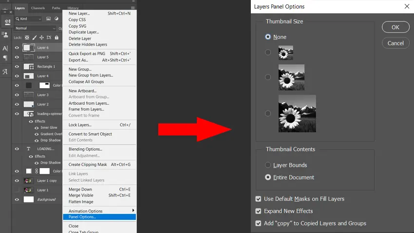 Photoshop Disable Layer Thumbnails