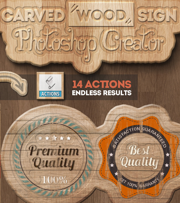 Carved Wood Sign Photoshop Creator