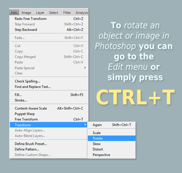 photoshop rotate layer