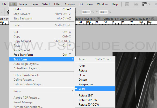 Photoshop Transform Warp Tool
