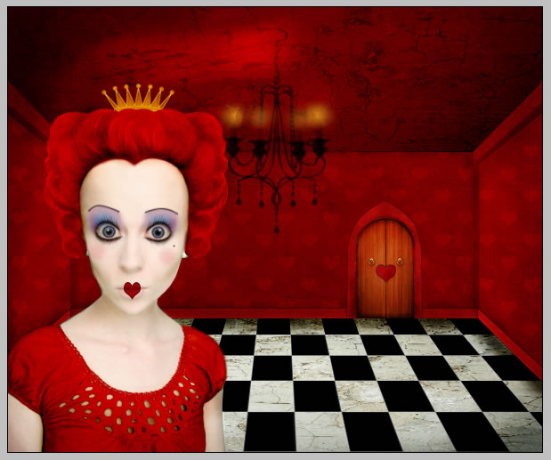 Photoshop Tutorial Red Queen Caricature Photo (Alice in Wonderland)