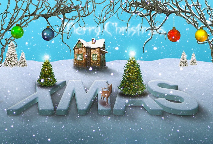 Christmas Snow Photoshop Text Effect